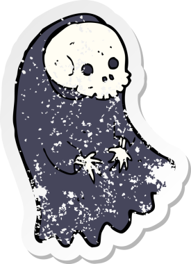 Bir insan tarafından çizilmiş ürkütücü bir çizgi filmin gerilimli yapıştırması.