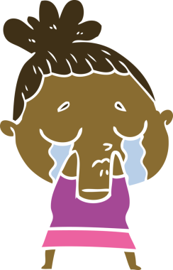 Bir insan tarafından çizilmiş düz renkli karikatür.