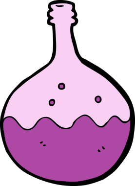 Bir insan tarafından çizilmiş köpüren kimyasallar.