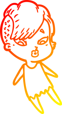 Bir çizgi film karakteri, bir insan tarafından çizilmiş bir kızı şaşırttı.