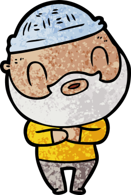 Bir insan tarafından çizilmiş sakallı bir adam.