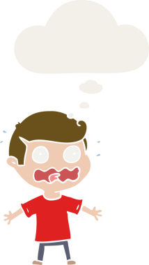 Çizgi filmci, bir insan tarafından çizilen düşünce baloncuğuyla strese girdi.