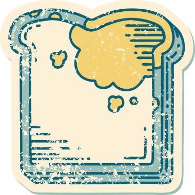 Bir insan tarafından çizilmiş küflü bir ekmeğin sembolik dövmeli görüntüsü