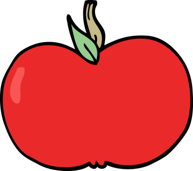 Bir insan tarafından çizilmiş sulu elma karalaması