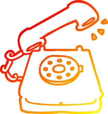 Bir insan tarafından çizilmiş eski bir telefonun sıcak gradyan çizimi