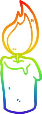 gökkuşağı gradyan çizgisi bir insan tarafından çizilmiş bir mum karikatürü