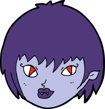 Bir insan tarafından çizilmiş vampir kız yüzü.