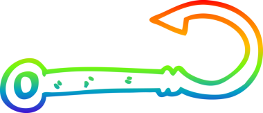 Bir insan tarafından çizilmiş karikatür balık kancasının çizimi.