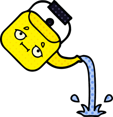 Bir insan tarafından çizilmiş bir çaydanlık çizgi filmi.