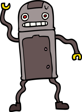 Bir insan tarafından çizilmiş karalama robotu.