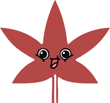 Bir insan tarafından çizilen sonbahar yaprağının düz renk retro karikatürü