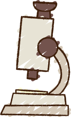 Bir insan tarafından çizilmiş mikroskop Tebeşiri