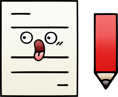 Bir insan tarafından çizilmiş bir test kağıdının gölgelenmiş karikatürü