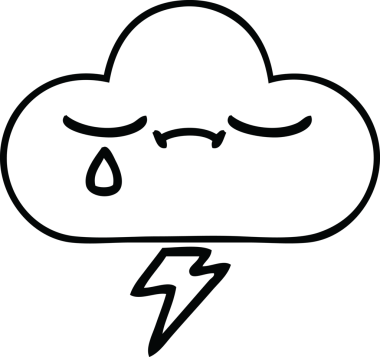 Bir insan tarafından çizilmiş bir fırtına bulutu çizimi