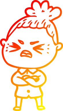 Bir insan tarafından çizilmiş kızgın bir karikatür çizimi.