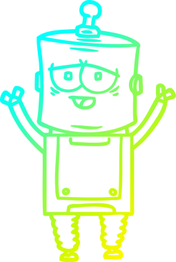 Bir insan tarafından çizilmiş soğuk gradyan robot çizimi