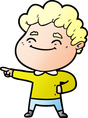 Bir insan tarafından çizilmiş çizgi film dostu bir adam.