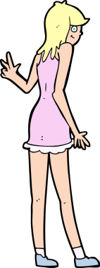 Bir insan tarafından çizilmiş karikatür kadın.