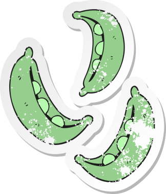 Bir insan tarafından çizilmiş bezelye çizgi filminin gerilimli yapıştırması.