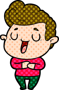 Bir insan tarafından çizilmiş mutlu çizgi film adamı.