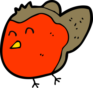 Bir insan tarafından çizilmiş robin çizgi filmi.