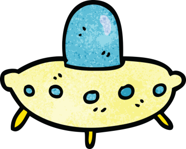 Bir insan tarafından çizilmiş uzaylı uzay gemisini karala