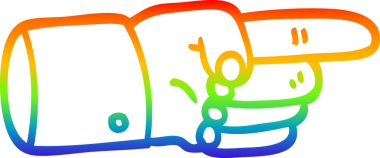 bir insan tarafından çizilmiş işaret eden bir el sembolünün çizimi