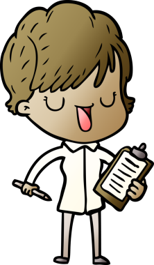 Bir insan tarafından çizilmiş bir karikatür kadın konuşuyor.