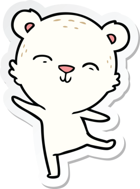 Bir insan tarafından çizilmiş mutlu bir kutup ayısının çıkartması.