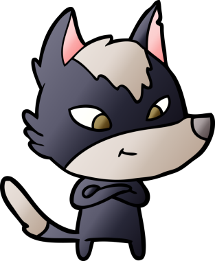 Bir insan tarafından çizilmiş dost canlısı bir kurt.