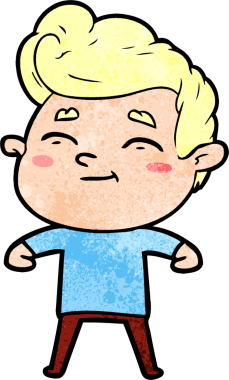 Bir insan tarafından çizilmiş mutlu çizgi film adamı.