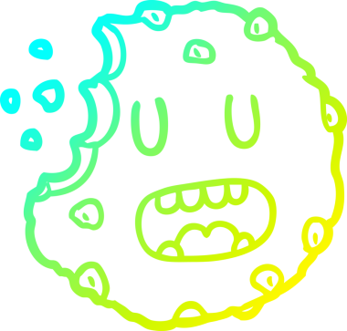 Bir insan tarafından çizilmiş bir çizgi film kurabiyesinin soğuk gradyan çizimi