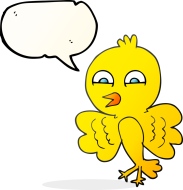 Bir insan tarafından çizilmiş serbest konuşma balonu karikatür kuşu