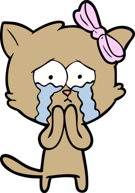 Bir insan tarafından çizilmiş çizgi film kedisi.