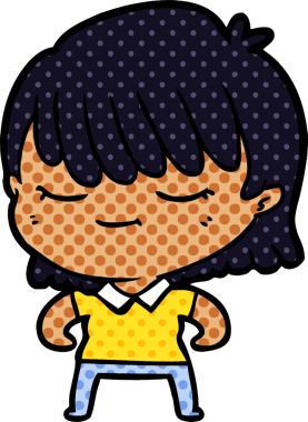 Bir insan tarafından çizilmiş karikatür kadın.