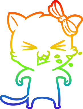 gökkuşağı gradyanı çizimi bir insan tarafından çizilmiş çizgi film kedisi