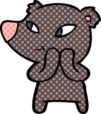 Bir insan tarafından çizilmiş sevimli çizgi film ayısı.