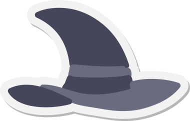 Bir insan tarafından çizilmiş ürkütücü cadı şapkası çıkartması.