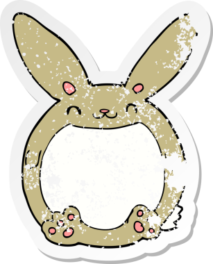 Bir insan tarafından çizilmiş karikatür tavşanı.