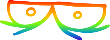 Bir insan tarafından çizilmiş gökkuşağı gradyan çizgi çizimi