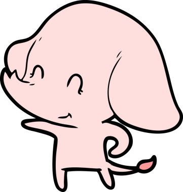 Bir insan tarafından çizilmiş şirin bir fil.