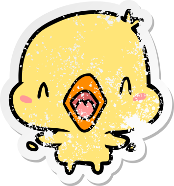 Bir insan tarafından çizilmiş mutlu bir karikatür çıkartması.