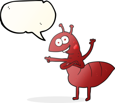 Bir insan tarafından çizilmiş serbest konuşma balonu karınca.