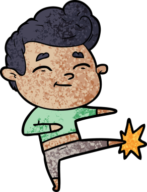 Bir insan tarafından çizilmiş mutlu çizgi film adamı.