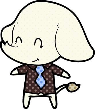 Bir insan tarafından çizilmiş şirin bir fil patronu.