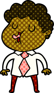 Bir insan tarafından çizilmiş çizgi film şarkıcısı.