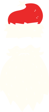 Bir insan tarafından çizilmiş Noel Baba şapkası ve sakalının düz renk çizimi