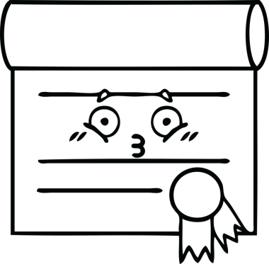 Bir insan tarafından çizilmiş bir sertifikanın çizgi çizimi