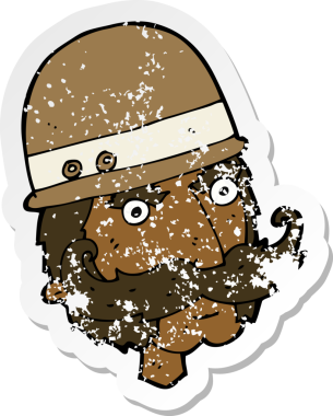 Bir insan tarafından çizilmiş Viktoryan büyük av avcısının gerilimli çıkartması.