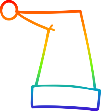gökkuşağı gradyan çizgi çizimi bir insan tarafından çizilmiş bir elf şapkası